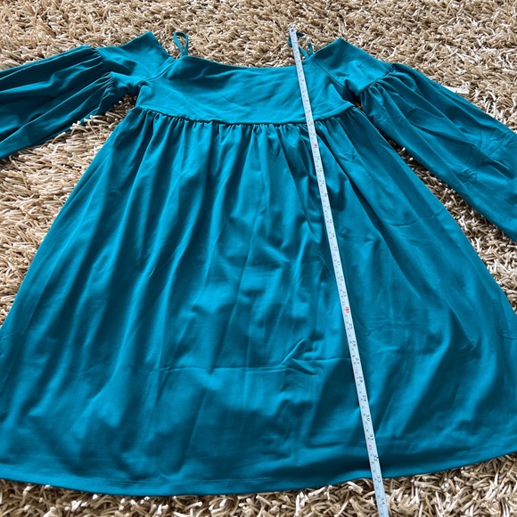 Susana Monaco Women Square Neck Bell Sleeves Straight Hem Dress Size L - Picture 5 of 9